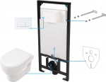 Zestaw podtynkowy Deante Avis Zestaw WC podtynkowy 6 w 1 | CDAA6ZPW | 5907650812326
