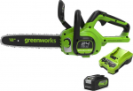 Piła łańcuchowa Greenworks 24V , zestaw ładowarka + aku 4Ah (GD24CS30K4) | GR2007007UB | 6952909070148