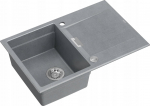 Zlewozmywak Owen OWEN 111 GraniteQ zlewozmywak z syfonem Push 2 Open 1-komorowy z/o (760x500x215, kom. 330x430) silver stone / elementy stalowe | brak | 5904310998079