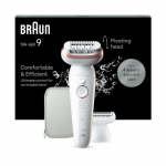 Braun Epilator | SES9-030 Silk &eacute;pil 9 | Operating time (max) 50 min | Number of power levels 2 | Wet & Dry | White/Rose | S71001370 | 7500435225229
