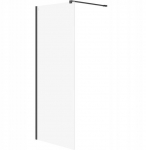 Cersanit (kabiny walk-in) Kabina prysznicowa walk-in MILLE czarna - (80x200) szkło transparentne (S161-007) | S161-007 | 5901771037958