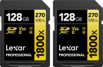 Karta Lexar Professional 1800x SDXC 128 GB + 128 GB Class 10 UHS-II/U3 V60 (LSD1800128G-B2NNG) | LSD1800128G-B2NNG | 843367127535