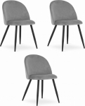 Leobert Krzesło BELLO - aksamit jasnoszare / nogi czarne x 3 | model_3408_3-BELLO-ROMX37 | 5903332072798