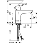 Bateria umywalkowa Hansgrohe Focus stojąca chrom (31517000) | 31517000 | 4011097679402