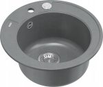 Zlewozmywak GraniteQ MORGAN 210 zlewozmywak silver stone z syfonem Push To Open stal szlachetna okrągły 1-komorowy b/o | brak | 5904310996891