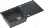 Zlewozmywak GraniteQ EVAN 111 zlewozmywak z syfonemPush 2 Open 1-komorowy z/o (860x500x210) black diamond / elementy stalowe | brak | 5904310997485