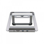 Exsys Stacja dokująca EX-1223HM 12 w 1 USB-C z podstawką do notebooka, Matebooka i MacBooka | 4718359012235 | 4718359012235