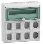 Schneider Rozdzielnica 1x18 natynkowa Mureva IP65 do gniazd gMRV-1-18+1-NT-T/8 8 otwor&oacute;w 90x100mm 13182 | 13182 | 3303430131823