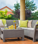 Allibert Zestaw mebli Corfu Relax set Narożna kanapa+stolik Cappuccino Piaskowy | 227845 | 3253929168031