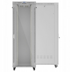 47U 800x1000 gray floor-standing rack cabinet with glass doors and LCD (flat pack) V2 | FF01-8047-12SL | 5901969447217
