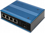 Switch Digitus Digitus 4-portowy przełącznik sieciowy Fast Ethernet PoE, przemysłowy, niezarządzany, 1 łącze SFP | DN-651131 | 4016032485483