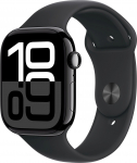 Apple Watch 10 GPS 46mm Sport Band S/M, jet black/black (MWWP3ET/A) | MWWP3ET/A | 195949553486