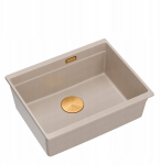Zlewozmywak GraniteQ LOGAN 100 zlewozmywak pearl beige 56x45x21,5 cm 1-komorowy podwieszany z syfonem manualnym miedziany | brak | 5906954200259
