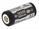 Xtar 16340 / CR123 3,6V taaslaetav kaitsega Li-ion 650mAh aku