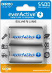 EverActive D/R20 LR20 D Silver aku 2-pakk 5000mAh