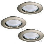 RIPPLAEVALGUSTI EGLO PENETO 3X3W LED 240LM 3000K &Oslash;78MM S.NIKKEL