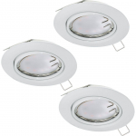 RIPPLAEVALGUSTI EGLO PENETO 3X5W LED 400LM 3000K &Oslash;87MM VALGE