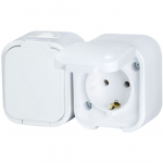 PISTIKUPESA B2 2-NE IP54 SCHUKO KAANEGA MAANDUSEGA VALGE
