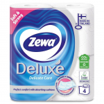 TUALETTPABER ZEWA DELUXE DELICATE CARE 3-KIHILINE, 4 RULLI
