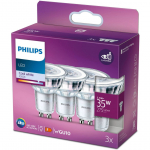 LED LAMP PHILIPS CLASSIC 3,5W-35W GU10 4000K 275LM 36D 3TK PAKIS