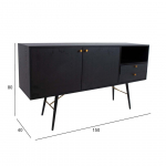 KUMMUT LUXEMBOURG 150X40XH80CM MUST