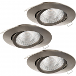 RIPPLAEVALGUSTI EGLO TEDO1 3X5W 400LM 3000K &Oslash;80MM SATIIN NIKKEL