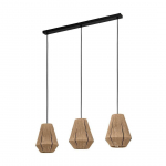 RIPPVALGUSTI EGLO ALDERNEY E27 3X40W MUST METALLIK/NATURAAL.