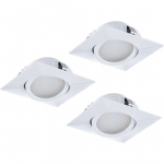 RIPPLAEVALGUSTI EGLO PINEDA 3X4,9W LED 3X460LM 3000K VALGE