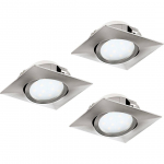 RIPPLAEVALGUSTI EGLO PINEDA 3X6W LED 3X500LM 3000K MATT NIKKEL