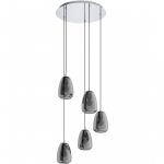 LAELAMP EGLO ALOBRASE E27 5X40W KROOM/L&Auml;BIPAISTEV MUST D540MM
