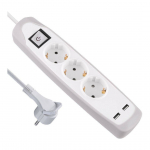 PIKENDUSJUHE ELECTRALINE 2M 3G1,0MM&sup2; LK L&Uuml;LITI 2XUSB VALGE/HALL