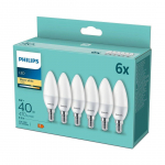 LED LAMP PHILIPS 4,9W B35 E14 2700K 6TK PAKIS