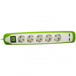PIKENDUSJUHE ELECTRALINE 5P 3G1,0MM&sup2; 2M LK L&Uuml;LITI 2USB MUST/SININE