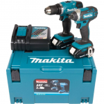 AKUTRELLI JA AKUL&Ouml;&Ouml;KKRUVIKEERAJA KOMPLEKT MAKITA COMBOKIT DLX2141AJ 18V 2X2,0AH