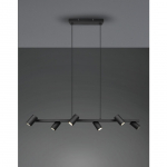 LAEVALGUSTI TRIO MARLEY 115CM 6X35W GU10 MATT MUST