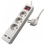 PIKENDUSJUHE CLINT 1,4M 3 PESA 3G1,0MM&sup2; L&Uuml;LITI 2XUSB VALGE