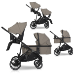 EasyGo Duoflex Savana Beige Kaksikute vanker 2 istet ja 1 vankrikorv