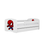 Lastevoodi ilma madratsita/sahtliga Kocot Kids BabyDreams White spiderman, valge/punane