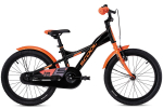 Laste jalgratas SCOOL S'COOL XXlite 18" 1-speed coaster-brake Aluminium, must/oranž