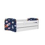 Lastevoodi ilma madratsita, sahtliga Kocot Kids BabyDreams White cosmos, valge/sinine