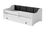&Uuml;hekohaline voodi ERYK 160x80 - Valge, panele Must