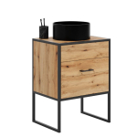 Vannitoakapp KOBI AURA II 60 cm Craft tamm/Must