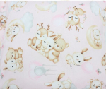 Autiņ&scaron; flaneļa ar vaskadrānu DEER & Rabbit pink 50x60 cm (7488)
