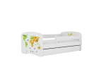 Lastevoodi ilma madratsita/sahtlita Kocot Kids BabyDreams White map, valge