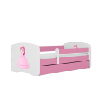 Lastevoodi madratsi ja sahtliga Kocot Kids BabyDreams Pink princess, roosa/valge
