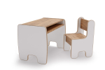 Lastelaud tooliga KOBI TIMI MDF Valge/Craft tamm