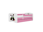 Lastevoodi madratsiga/sahtliga Kocot Kids BabyDreams Pink panda 2, roosa/valge