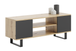 Metalljalgadega TV-alus KOBI FOCUS 135 cm Artisan tamm/Must