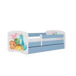 Lastevoodi madratsiga/sahtlita Kocot Kids BabyDreams Blue tiny dinos, sinine/valge
