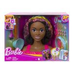 Mattel - Barbie Deluxe Styling Head Curly Brown Rainbow Hair